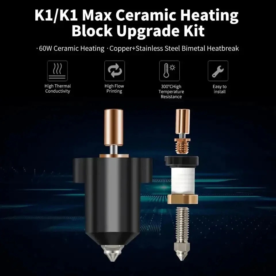 Upgrade Creality K1 Ceramic He - High Flow Ceramic Hotend review and price
